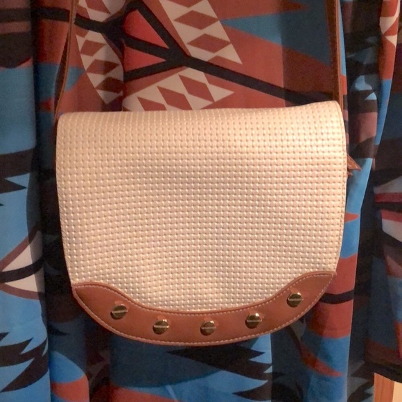 Crossbody bag white with brown trim - Picture 5 of 5